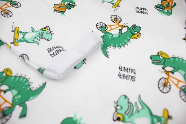 Боди для мальчика Маленькие люди Дино р.74 белый с рисунком 