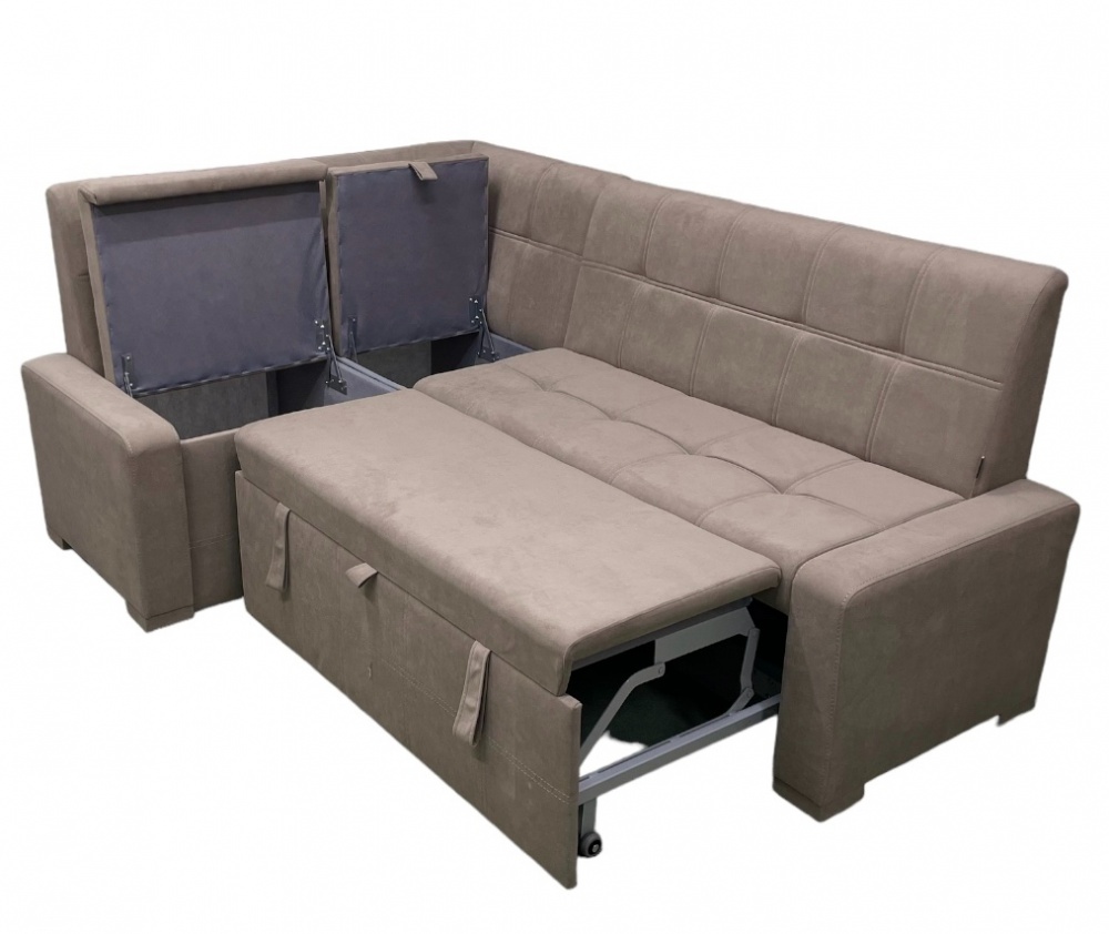 Куточок кухонний Lion Атлант 1400х2000х910 мм зі спальним місцем Лілі 09 / мокко