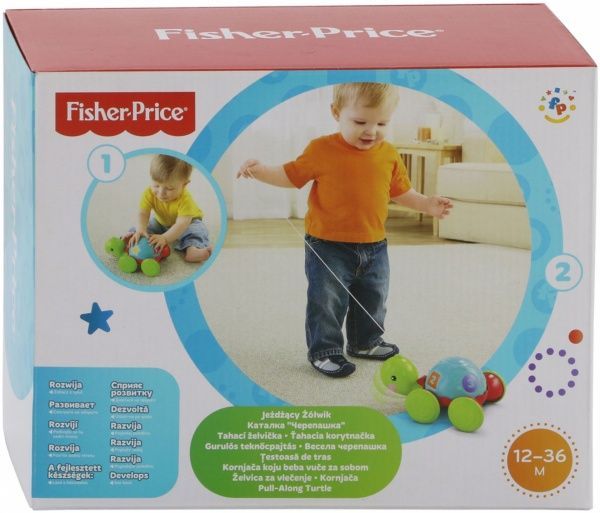 Каталка Fisher Price Ученая черепашка на шнурочке Y8652