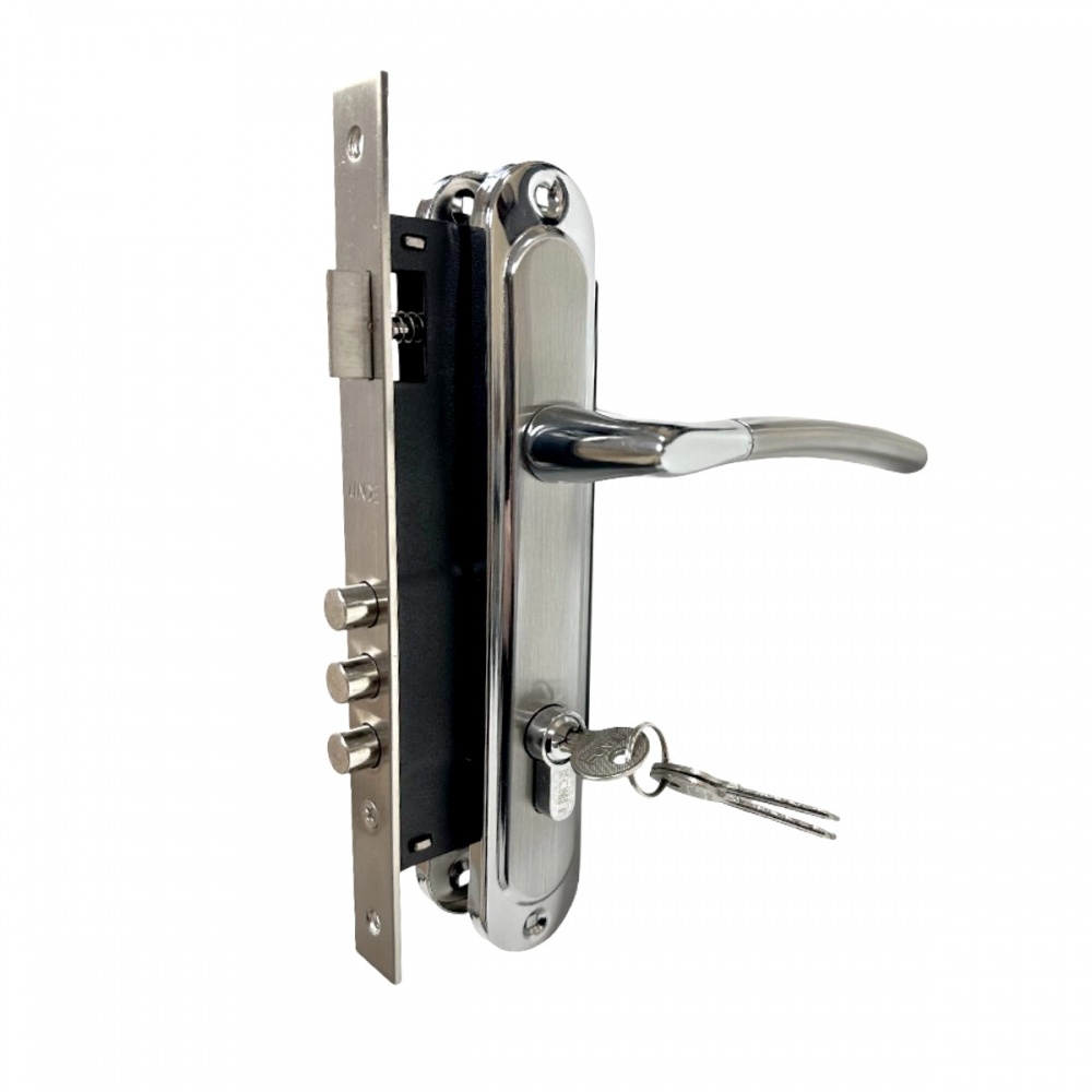 Комплект фурнитуры цилиндровый Linde A-1210 PZ 85 SN/CP 85 мм матовый никель/полированный хром без петель