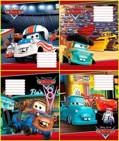 Зошит шкільний Тачки 12 аркушів у клітинку Міцар+