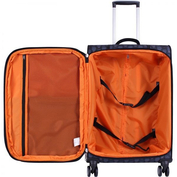 Чемодан Bagland Леон 70 л черный с рисунком 193 (0037966244) 