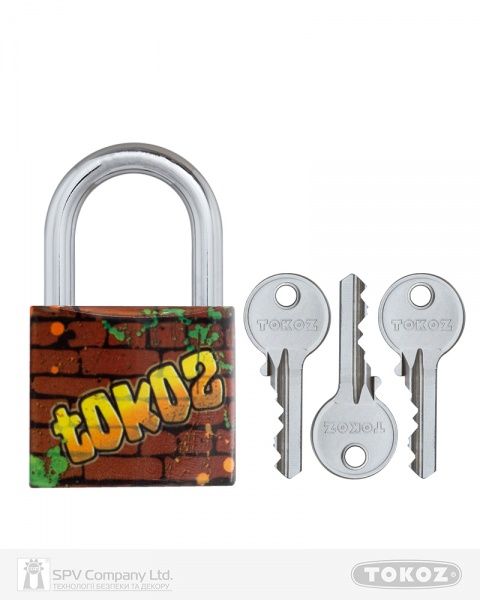 Замок навісний TOKOZ Graffiti 40 Tk1 M відкритий (амбарний)