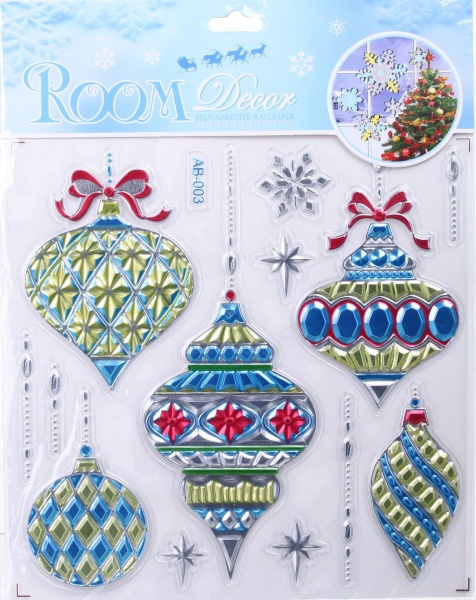 Наклейка декоративна силіконова мікс (6 дизайнів) в асортименті 91418-PN 21x22 см