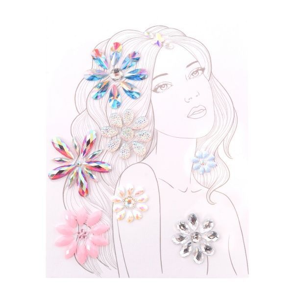 Стрази-наклейки для волосся Lukky Квіткова Феєрія Т18906
