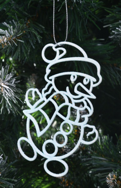 Підвіска Сніговик 2Д d 12 см блакитний