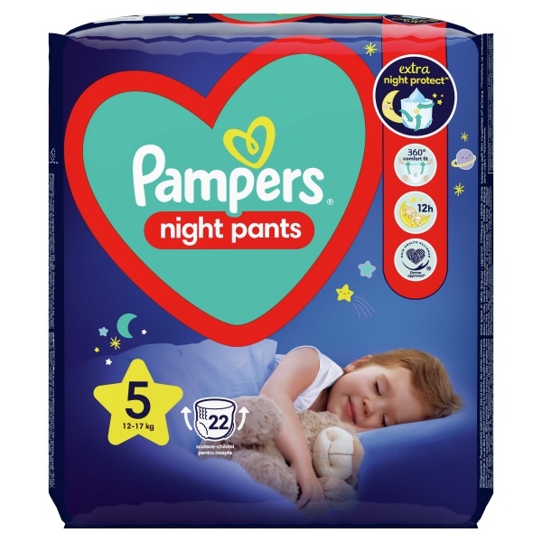 Підгузки-трусики Pampers Night Pants Розмір 5 (12-17 кг) 22 шт.