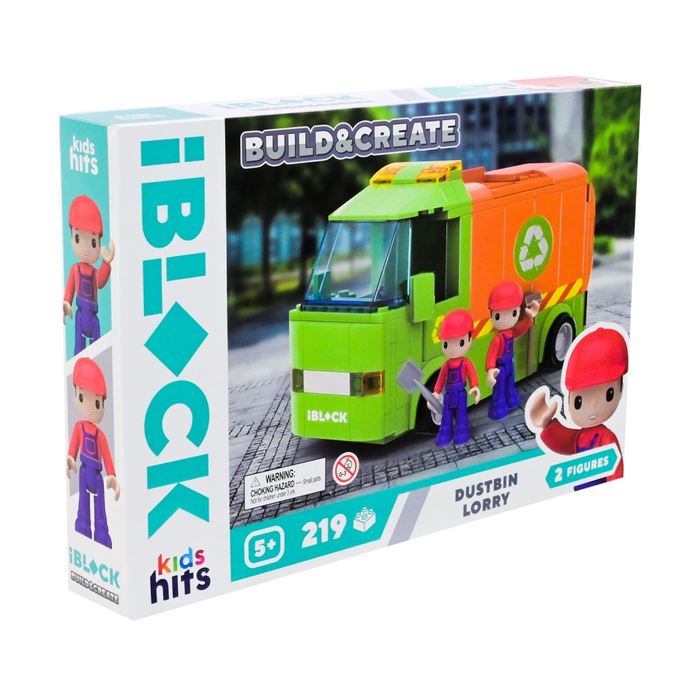 Іграшка-конструктор Shantou Kids hits IBLOCK JUNIOR Вантажівка для збору сміття 219 дет. KH17/005/1