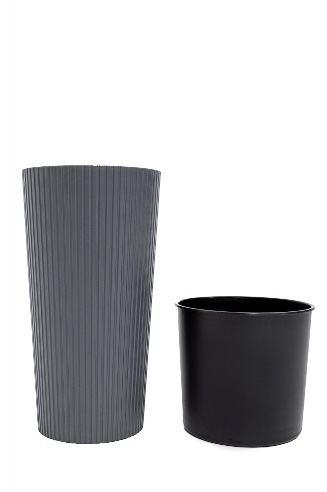 Горшок для цветов пластик Тея 41 см круглый антрацит 6 л ММ-Пласт (T41an)