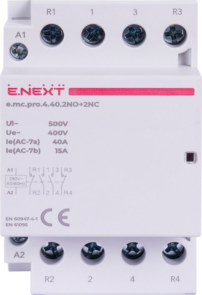 Контактор E.NEXT e.mc.pro.4.40.2NO+2NC p005230