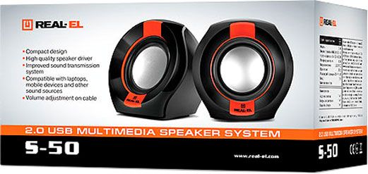 Акустическая система Real-el S-50 2.0 black/red 