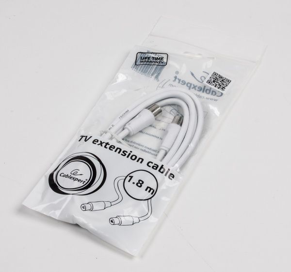 Подовжувач антенний Cablexpert 1,8 м (CCV-515-W) 75 Ом 