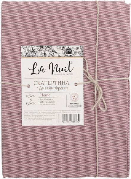 Скатерть Фрегат Красная волна 136x136 см La Nuit 