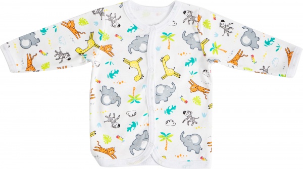 Кофтинка дитяча унісекс GABBI Африка KF-23-1 р.62 білий із принтом 13644 