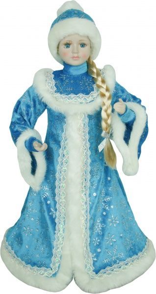 Декоративная фигура Снегурочка в синей шубе 46 см 