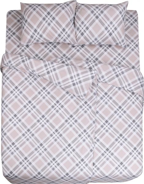 Комплект постельного белья Стефан семейный коричнево-бежевый UP! (Underprice) 