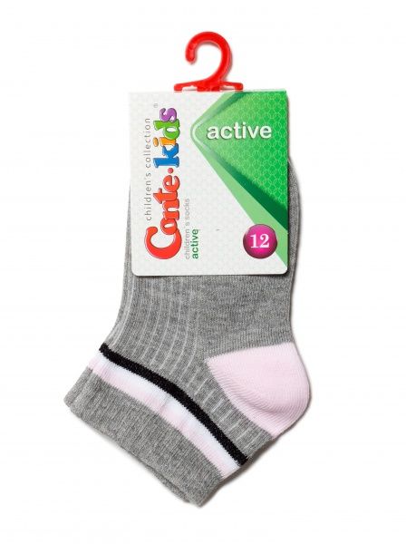 Носки детскиедля девочекдля мальчиков Conte-Kids Active (короткие) 7С-97СП 503 р.12 серый 
