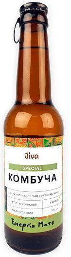 Комбуча Jiva Енергія Мате з настоєм мате та медом 0,33 л (4820228090173) 