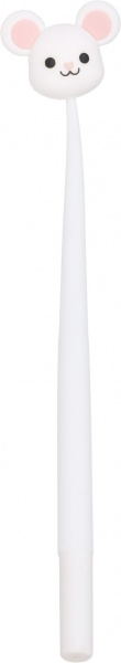 Ручка гелевая Мышка белый 