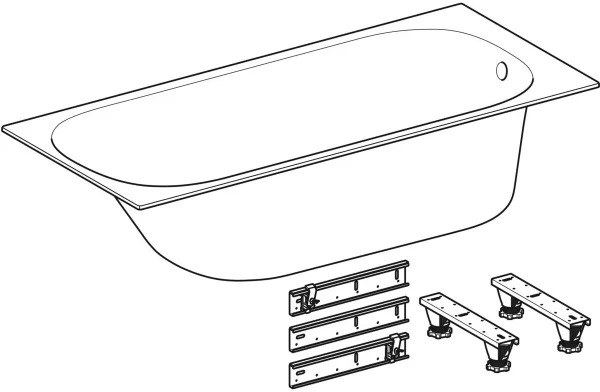 Ванна акриловая Geberit Soana Slim с ножками 170х70 см 554.002.01.1 