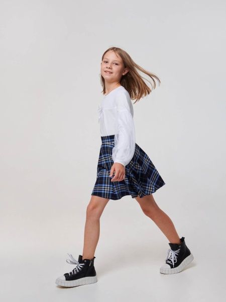 Юбка Smil р.134 синийголубойклетка 120361 