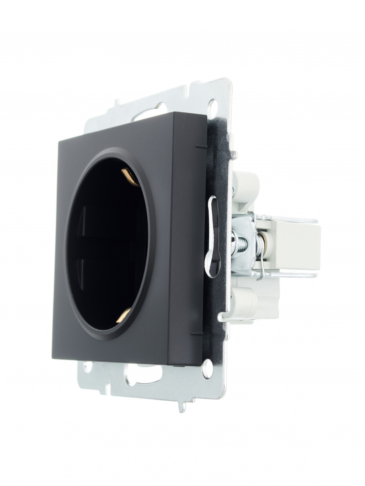 Механизм розетки 1 с заземлением Lezard Vesna IP20 антрацит 742-4288-122B