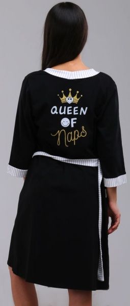 Халат Smileyworld 001/16160 р. L черный с серым 