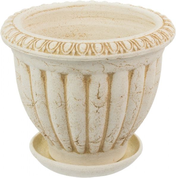 Горщик шамотний Літній 55 круглий 14л кремовий 