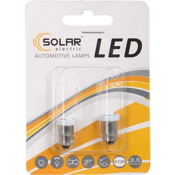 Лампа автомобильная LED 12V T8.5 BA9s 1smd 5050 white, 2шт