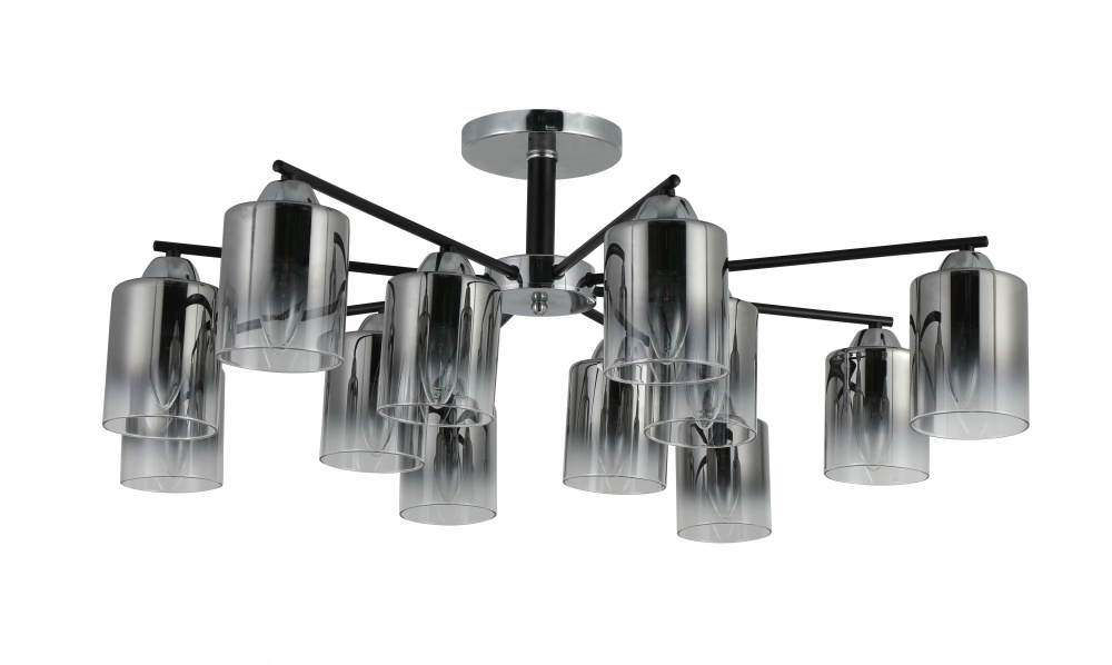 Люстра потолочная Sensio Nirva 12x40 Вт E27 хром/черный/прозрачный LS-07274/12S-E2740W