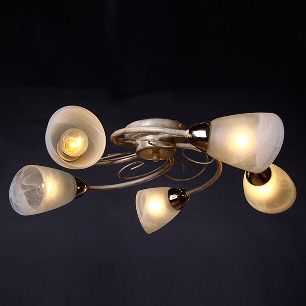 Люстра стельова Vitaluce 5x60 Вт E14 бежевий із золотим V3663/5PL 