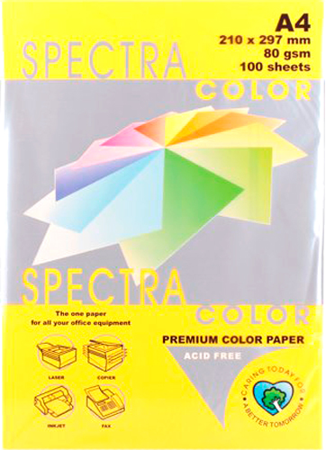 Папір кольоровий Crystal A4 80 г/м Yellow 160 жовтий 