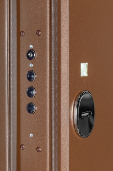 Дверь входная Булат Elegant 703 Metalic Wood - коричневая коричневый 2050x850 мм левая