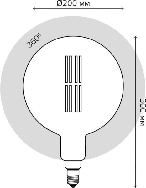 Лампа світлодіодна Gauss Vintage Filament Gold 153802008 G200 8 Вт E27 2400 К 220 В прозора 