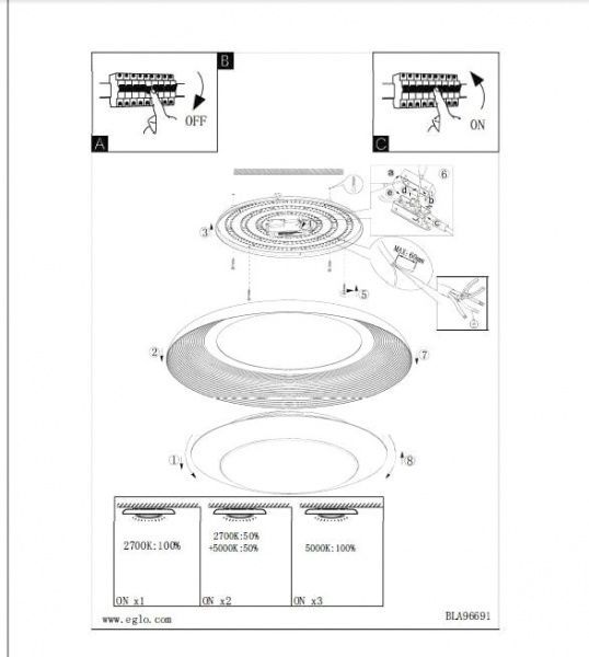 Світильник світлодіодний Eglo Canicosa 96691 LED 21,5 Вт білий 2700-5000 К 