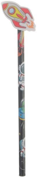 Олівець чорнографітний з гумкою ракета