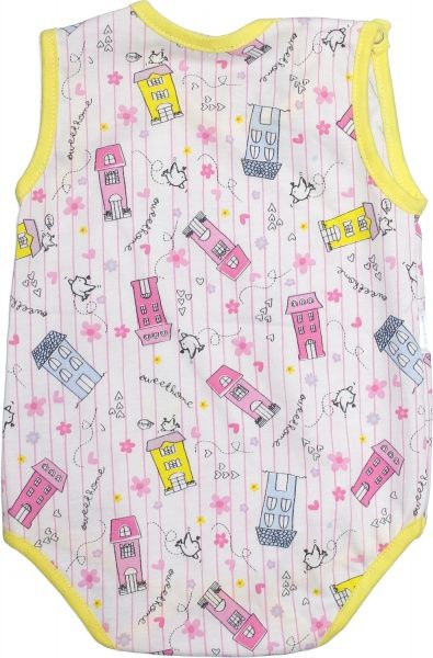 Боди-майка Маленькие люди 323-111 (кул) р.68 белый с рисунком 