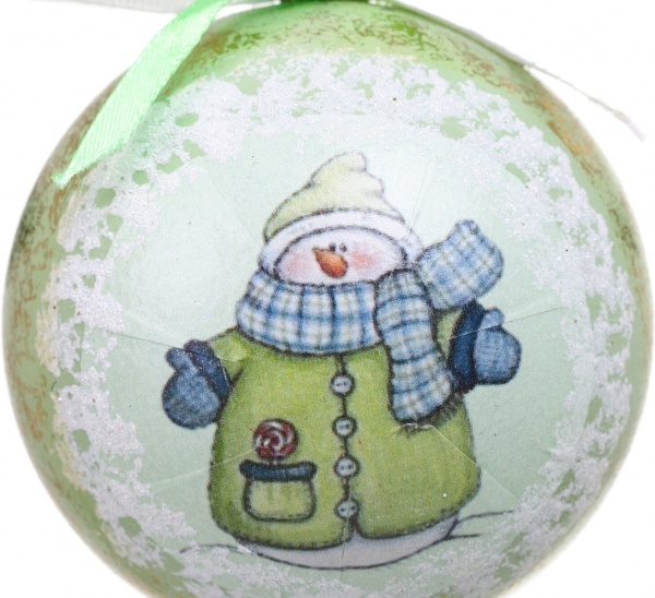 Шар новогодний Декупаж d 80 мм в ассортименте