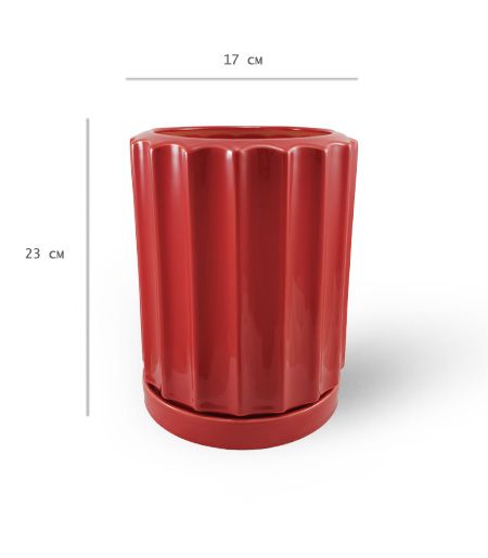 Горшок керамический Резон Шафран круглый 3,8 л красный (Р284чер) 