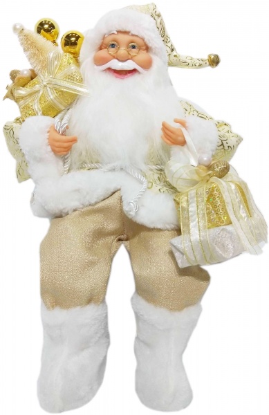 Декорація новорічна ShenzhenTianJialiIndustrialCo Дід Мороз сидячий S1802D 40 см 