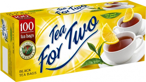 Чай черный Lіpton для Двух с лимоном 1,4гx100 пакетиків 100 шт. 