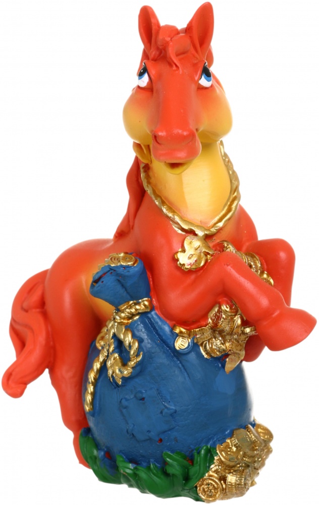 Сувенир новогодний копилка конек origin полигума коричневый 12x14 см