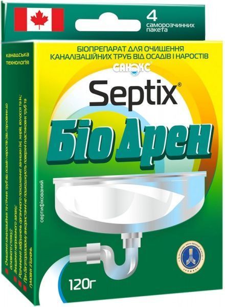 Биопрепарат Санэкс Septix Био Дрен для очистки труб 120 гр