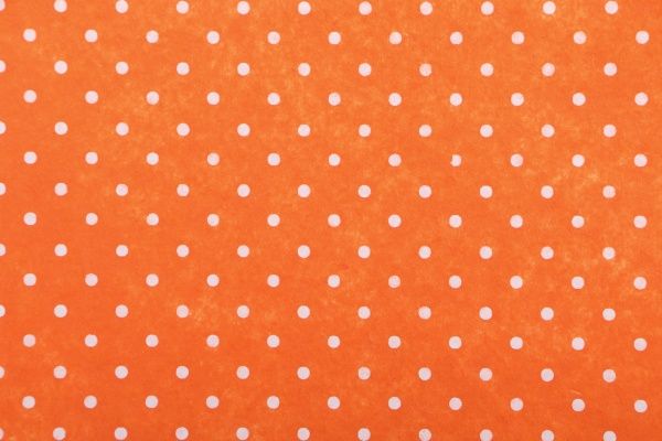 Фетр с принтом Горох ярко-оранжевый, 165086 1 мм, 33х42,5 см