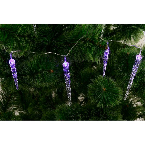 Гирлянда линейная с сосульками LED 20 ламп 3 м бело-голубая