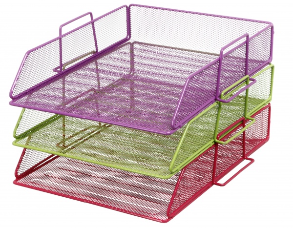 Лоток для бумаг горизонтальный металл 26,5х33,5х7,8 см салатовый Nota Bene
