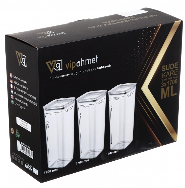 Набір ємностей для зберігання Kontensan VP-265 3 шт. Vip Ahmet