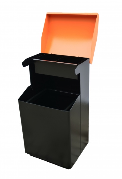 Урна ЮГСТАЛЬ ОКО 159 л чорний із жовтим