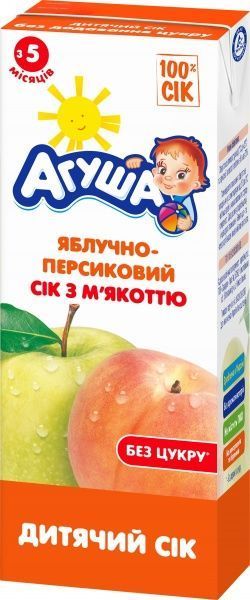 Сок Агуша Яблочно-персиковый 200 мл