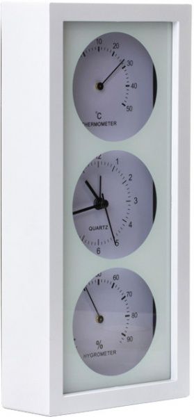 Термогігрометр Склоприлад біметалевий з годинником вертикальний